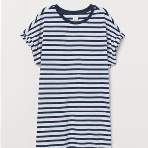 Navy Striped T-Shirt Dress